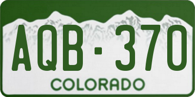 CO license plate AQB370