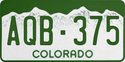 CO license plate AQB375