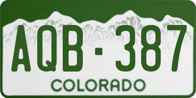 CO license plate AQB387