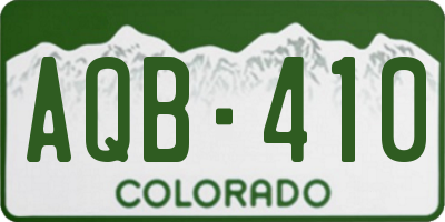 CO license plate AQB410