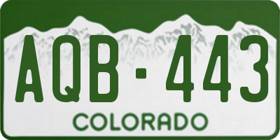 CO license plate AQB443