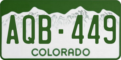 CO license plate AQB449