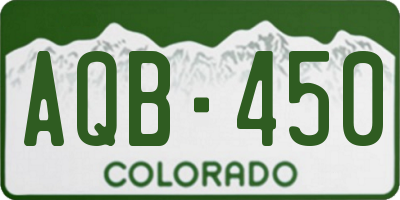 CO license plate AQB450