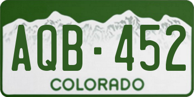CO license plate AQB452