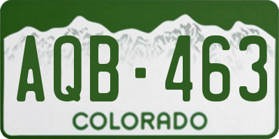 CO license plate AQB463