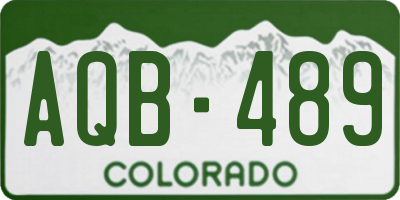 CO license plate AQB489