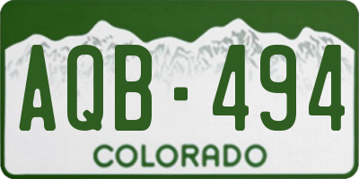 CO license plate AQB494