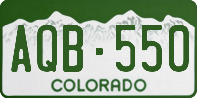 CO license plate AQB550