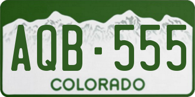 CO license plate AQB555