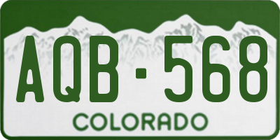 CO license plate AQB568
