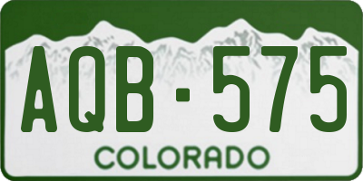 CO license plate AQB575