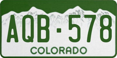 CO license plate AQB578