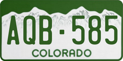 CO license plate AQB585