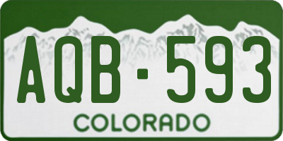 CO license plate AQB593