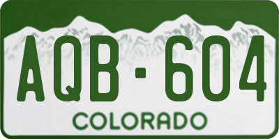 CO license plate AQB604