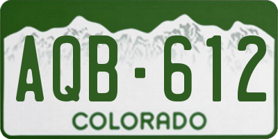 CO license plate AQB612