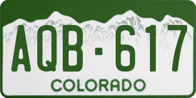 CO license plate AQB617