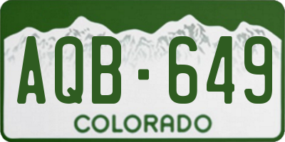 CO license plate AQB649