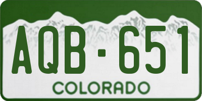 CO license plate AQB651