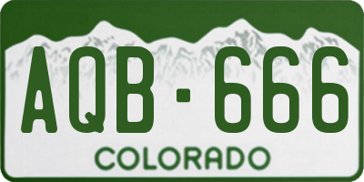 CO license plate AQB666