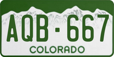 CO license plate AQB667