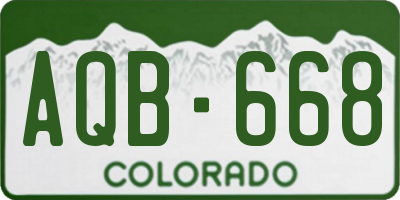 CO license plate AQB668