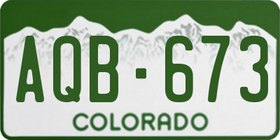 CO license plate AQB673