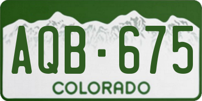 CO license plate AQB675