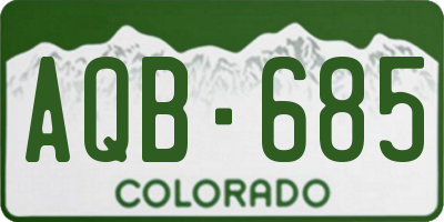 CO license plate AQB685