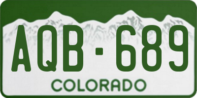 CO license plate AQB689