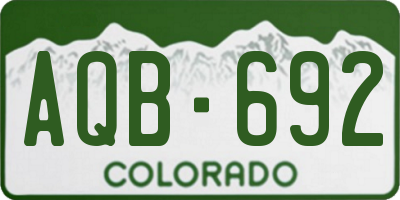 CO license plate AQB692