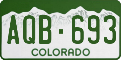 CO license plate AQB693