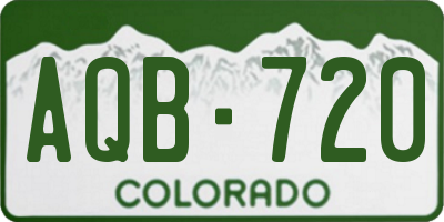 CO license plate AQB720