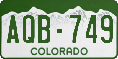 CO license plate AQB749
