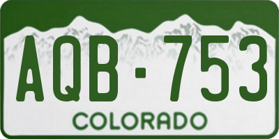 CO license plate AQB753