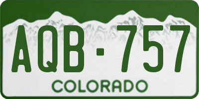 CO license plate AQB757