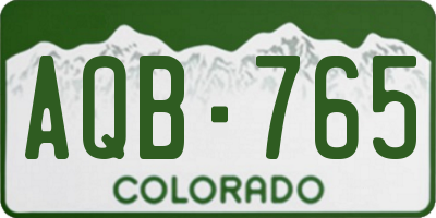 CO license plate AQB765