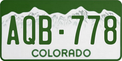 CO license plate AQB778