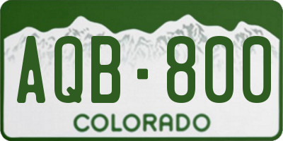 CO license plate AQB800