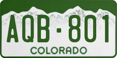 CO license plate AQB801