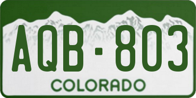 CO license plate AQB803