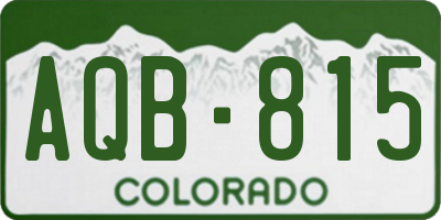 CO license plate AQB815