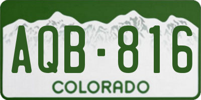 CO license plate AQB816