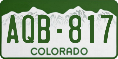 CO license plate AQB817