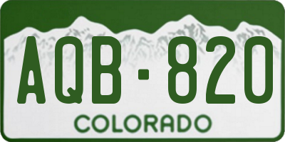 CO license plate AQB820