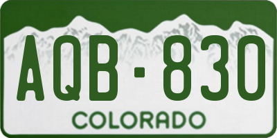 CO license plate AQB830