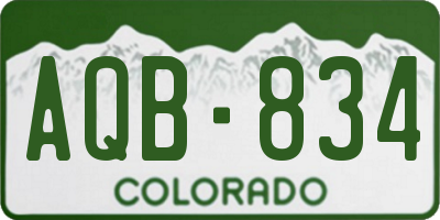 CO license plate AQB834
