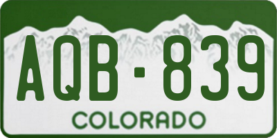 CO license plate AQB839
