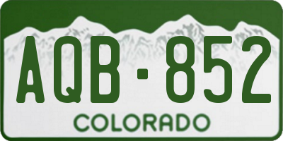 CO license plate AQB852