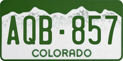 CO license plate AQB857